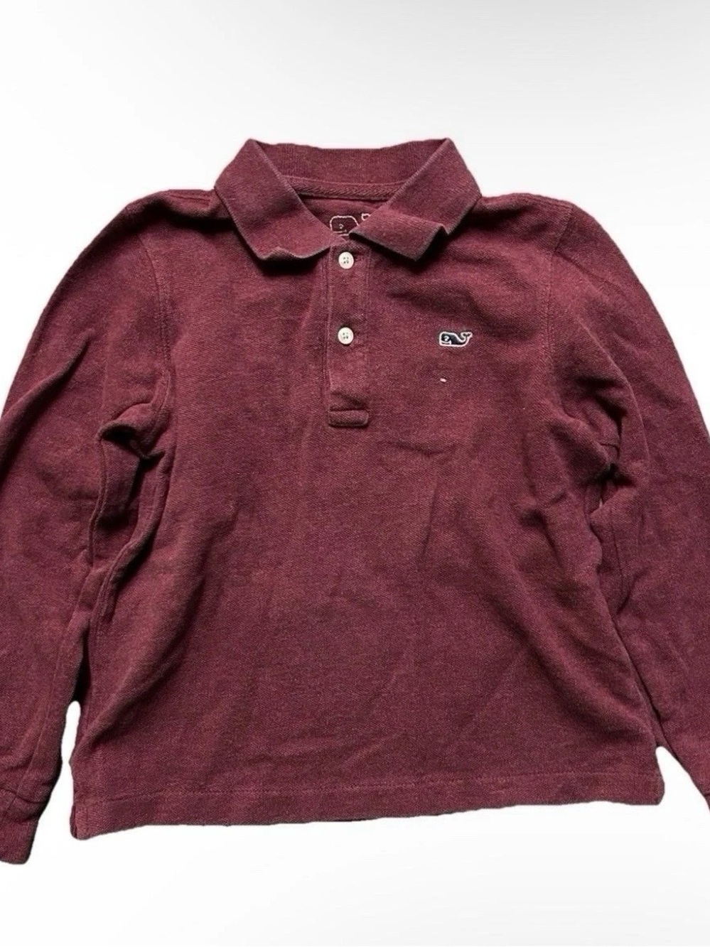 Vineyard Vines Toddler Boy Long Sleeve Maroon Polo Golf Shirt Size 4T
